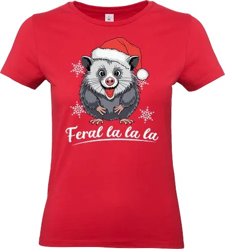 cheerful possum - possum, santa hat, christmas, snowflakes, holiday, cheerful, cute, wildlife, festive, humorous - Standard T-Shirt (Frauen)