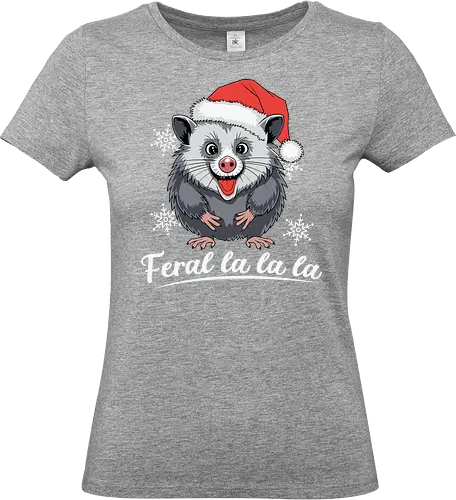 cheerful possum - possum, santa hat, christmas, snowflakes, holiday, cheerful, cute, wildlife, festive, humorous - Standard T-Shirt (Frauen)
