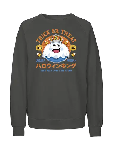King of Slime Halloween - Quest, slime, monsters, golem, game, gaming, gamer, video games, rpg, jrpg, kawaii, dragon, halloween, pumpkin - Fairtrade Sweatshirt
