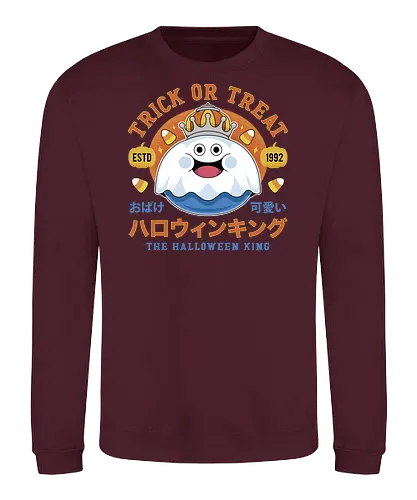 King of Slime Halloween - Quest, slime, monsters, golem, game, gaming, gamer, video games, rpg, jrpg, kawaii, dragon, halloween, pumpkin - Sweatshirt