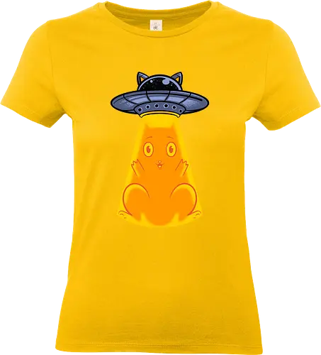 big catch  - cat, animal, cute, funny, shape, catlover, fun, ufo, alien, scifi, fantasy - Standard T-Shirt (Frauen)