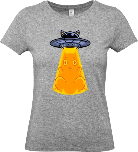 big catch  - cat, animal, cute, funny, shape, catlover, fun, ufo, alien, scifi, fantasy - Standard T-Shirt (Frauen)