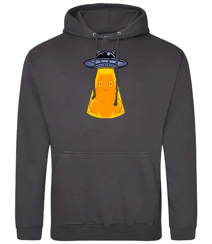 big catch  - cat, animal, cute, funny, shape, catlover, fun, ufo, alien, scifi, fantasy - Standard Hoodie