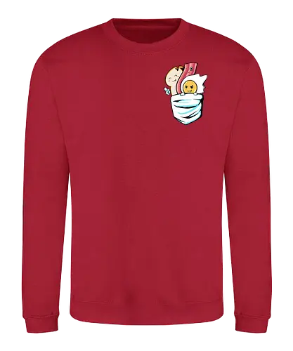 breakfast pocket  - breakfast, egg, bacoon, bread, food, love, cartoon, funny, cute - Sweatshirt
