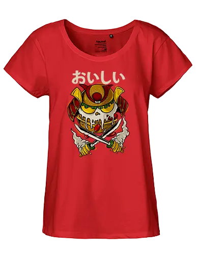 burger slash  - samurai, shinobi, ronin, burger, food, love - Fairtrade Girl Shirt