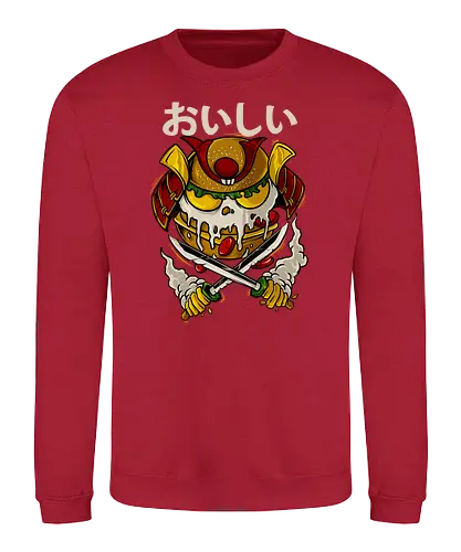 burger slash  - samurai, shinobi, ronin, burger, food, love - Sweatshirt