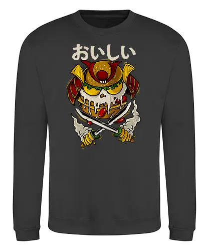 burger slash  - samurai, shinobi, ronin, burger, food, love - Sweatshirt