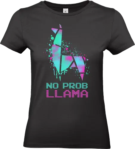 No Probllama - no probllama, no problem, llama, battle royale, gamer, colorful gaming - Standard T-Shirt (Frauen)