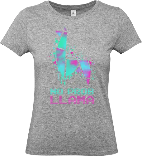No Probllama - no probllama, no problem, llama, battle royale, gamer, colorful gaming - Standard T-Shirt (Frauen)