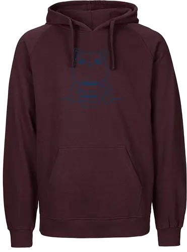 Strong Coffee - coffee, strong coffee, black coffee, coffee lover, coffee drink, cat, cats, minimalist, coffee time, caffeine - Fairtrade Hoodie