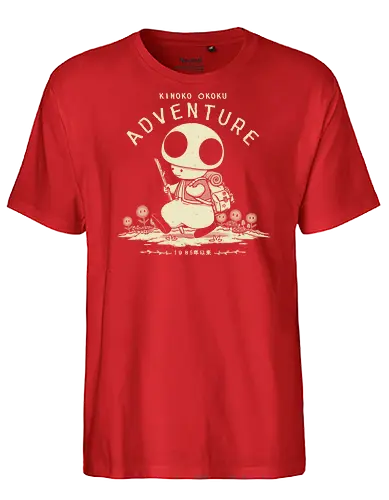 Mushroom Adventure - mushroom kingdom, videogame, classic videogame, mushroom toad, adventurer, mario, gamer, retro gamer, kingdom - Fairtrade T-Shirt