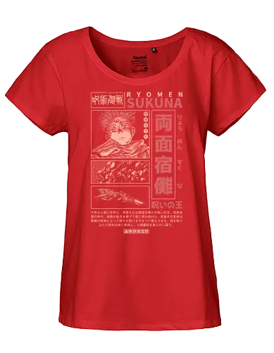 The King of Curses - cursed king, cursed finger, anime, senpai, dark fantasy, goth, manga, shonen, japanese, kanji, jujutsu, streetwear, otaku, weeb, hypebeast - Fairtrade Girl Shirt