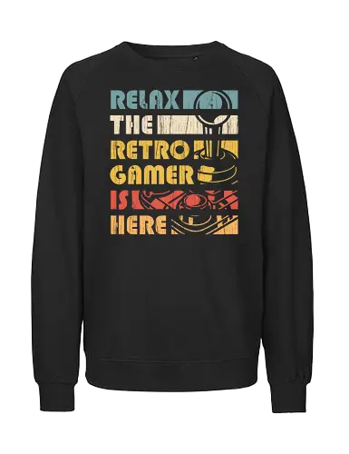 The Retro Gamer is here - demonigote, retro, vintage, gamer, pop - Fairtrade Sweatshirt