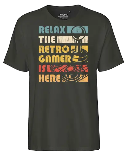 The Retro Gamer is here - demonigote, retro, vintage, gamer, pop - Fairtrade T-Shirt