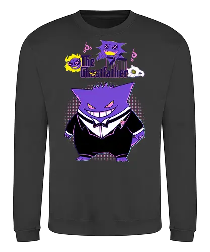The Ghostfather - anime, video games, gaming, Pocket, gamer, Ghost, the godfather, retro, ghost, horror - Sweatshirt