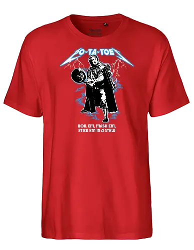 Taters Blue Edition - lotr, potatoes, taters, mash, funny, heavy metal, sam - Fairtrade T-Shirt