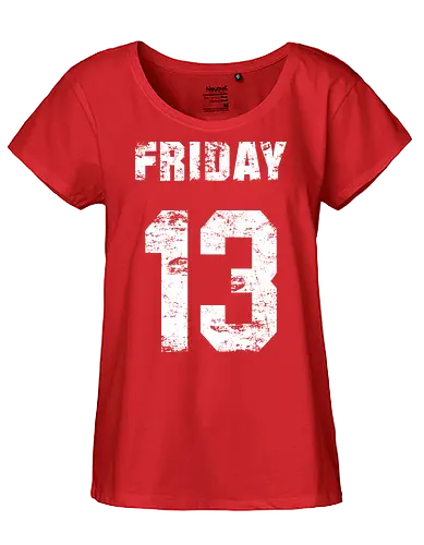 Friday the 13th - slasher, horror, halloween, friday the 13th, scary, crystal lake, baseball, killer, trick or treat, mask, serial killer, devil, 13, demon, ghoul, paranormal, gore, thriller, horror movie, creepy - Fairtrade Girl Shirt