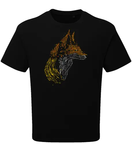 Fox in leaves - fox, foxes, animal lovers, artistic, kharmazero, fall season, autumn, autumn colors, nature - Oversize T-Shirt