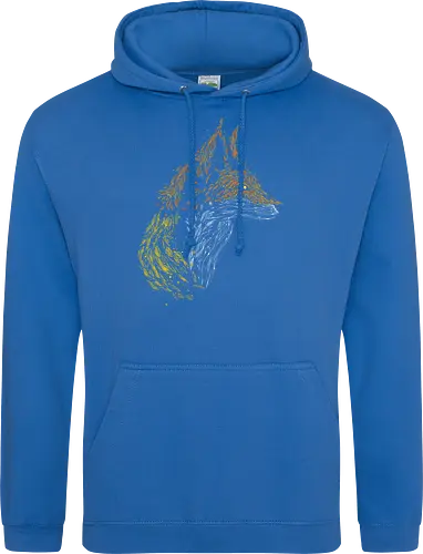 Fox in leaves - fox, foxes, animal lovers, artistic, kharmazero, fall season, autumn, autumn colors, nature - Standard Hoodie