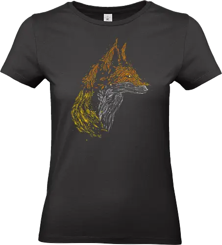 Fox in leaves - fox, foxes, animal lovers, artistic, kharmazero, fall season, autumn, autumn colors, nature - Standard T-Shirt (Frauen)
