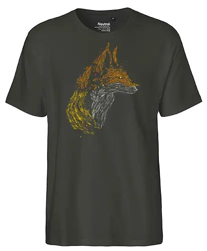 Fox in leaves - fox, foxes, animal lovers, artistic, kharmazero, fall season, autumn, autumn colors, nature - Fairtrade T-Shirt
