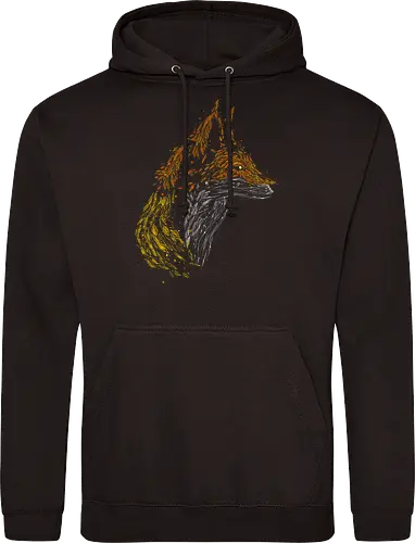 Fox in leaves - fox, foxes, animal lovers, artistic, kharmazero, fall season, autumn, autumn colors, nature - Standard Hoodie