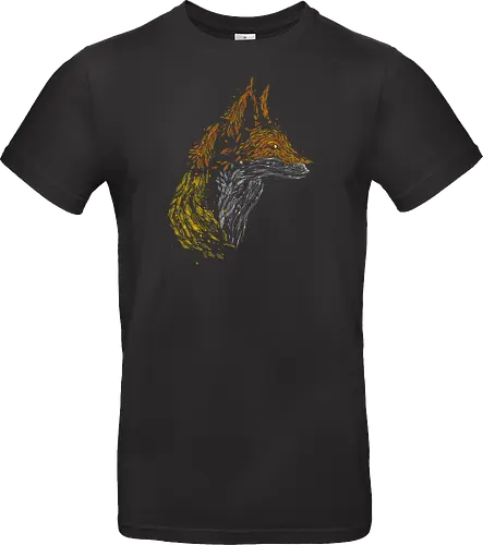 Fox in leaves - fox, foxes, animal lovers, artistic, kharmazero, fall season, autumn, autumn colors, nature - Standard T-Shirt