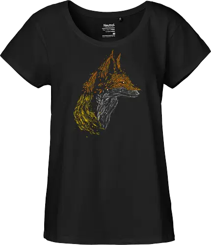 Fox in leaves - fox, foxes, animal lovers, artistic, kharmazero, fall season, autumn, autumn colors, nature - Fairtrade Girl Shirt