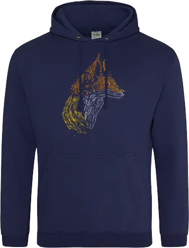 Fox in leaves - fox, foxes, animal lovers, artistic, kharmazero, fall season, autumn, autumn colors, nature - Standard Hoodie