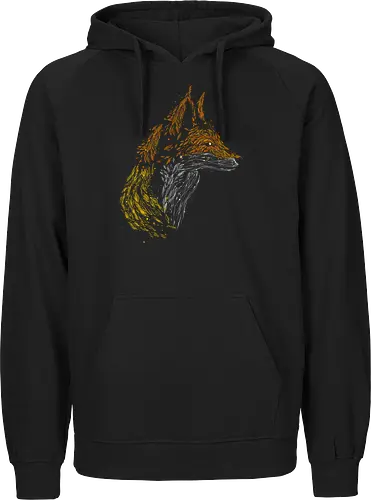Fox in leaves - fox, foxes, animal lovers, artistic, kharmazero, fall season, autumn, autumn colors, nature - Fairtrade Hoodie