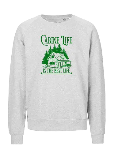 CABINE LIFE IS THE BEST LIFE - cabin life, retro vintage sunset, cozy cabin, mountain retreat, forest, nature lover, id rather be at the cabin, rustic, simple living, off the grid, wilderness escape, woods, cottage - Fairtrade Sweatshirt