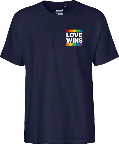 LOVE WINS - Pocket - weiß - Fairtrade T-Shirt