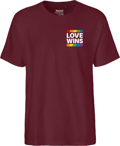 LOVE WINS - Pocket - weiß - Fairtrade T-Shirt