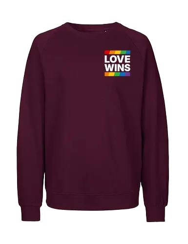 LOVE WINS - Pocket - weiß - Fairtrade Sweatshirt