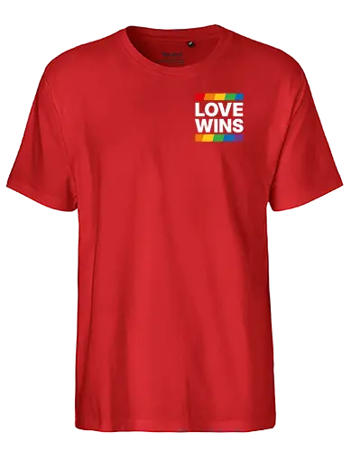 LOVE WINS - Pocket - weiß - Fairtrade T-Shirt