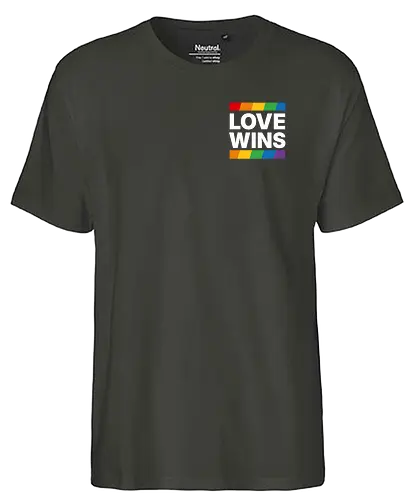 LOVE WINS - Pocket - weiß - Fairtrade T-Shirt