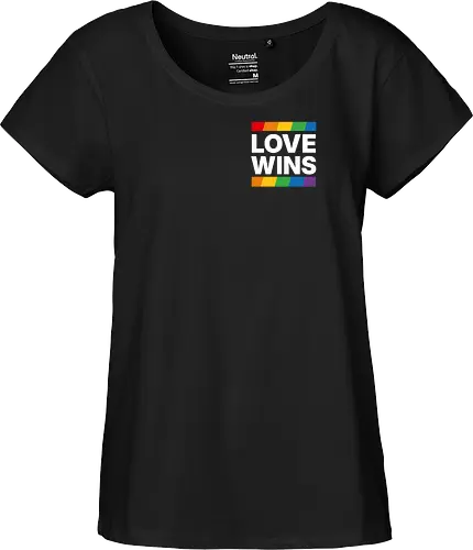 LOVE WINS - Pocket - weiß - Fairtrade Girl Shirt