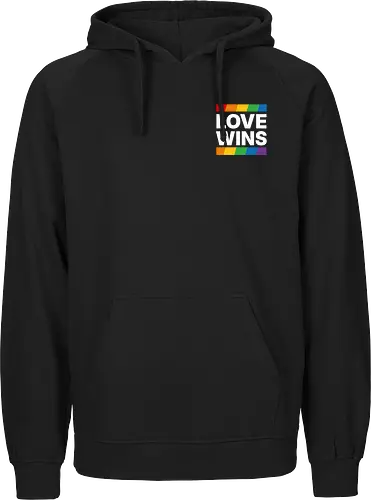LOVE WINS - Pocket - weiß - Fairtrade Hoodie