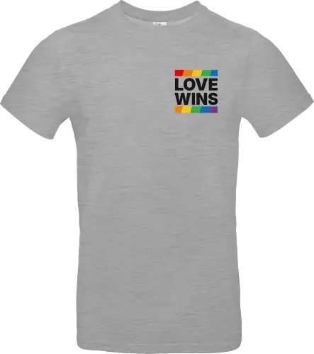 LOVE WINS - Pocket - schwarz - Standard T-Shirt