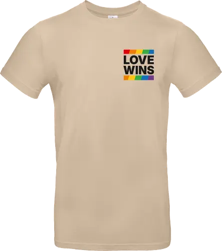 LOVE WINS - Pocket - schwarz - Standard T-Shirt