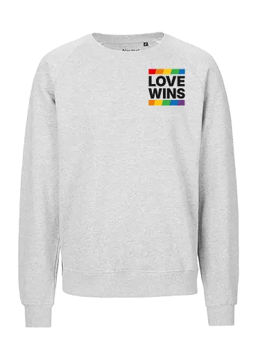 LOVE WINS - Pocket - schwarz - Fairtrade Sweatshirt