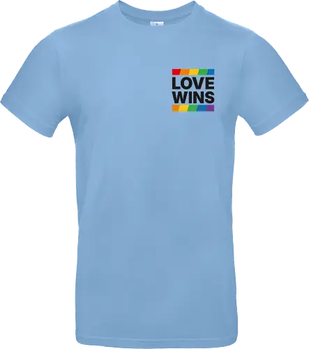 LOVE WINS - Pocket - schwarz - Standard T-Shirt