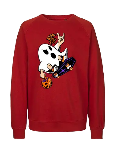 trick or flip  - horror, halloween, cool, cute, fun, Pen and Paper, game, plant, cartoon, monster - Fairtrade Sweatshirt