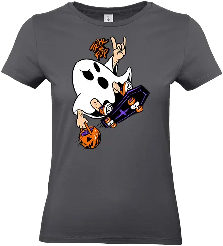 trick or flip  - horror, halloween, cool, cute, fun, Pen and Paper, game, plant, cartoon, monster - Standard T-Shirt (Frauen)
