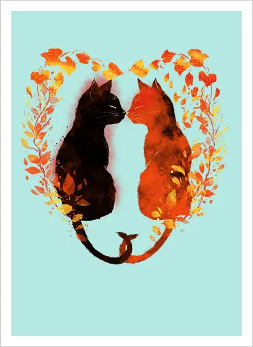 Cats,fall and love