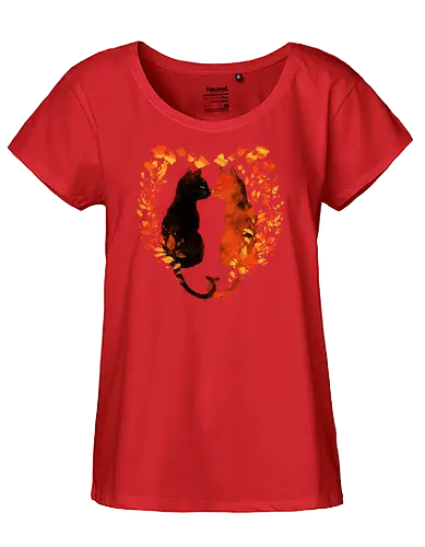 Cats,fall and love - cats, love, fall season, autumn, nature - Fairtrade Girl Shirt