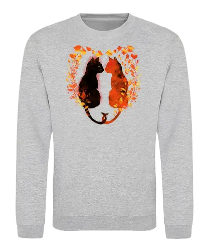 Cats,fall and love - cats, love, fall season, autumn, nature - Sweatshirt