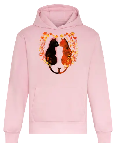 Cats,fall and love - cats, love, fall season, autumn, nature - Heavyweight Hoodie
