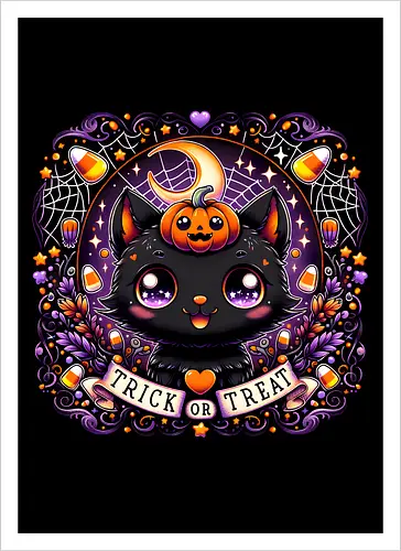 Purrfectly Trick or Treat Pumpkin