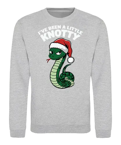 I've been a little knotty - snake, santa hat, christmas, mischievous, humor, holiday, festive, green, red - Sweatshirt
